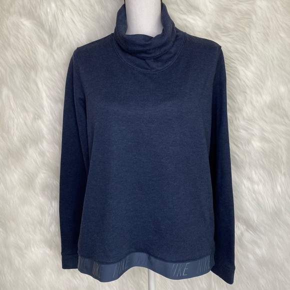 Nike Dri-fit Women's Pullover Cowl Turtleneck Training Sweatshirt Size L - Picture 2 of 10